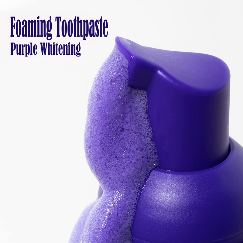 Les dents orales de soin d'ODM blanchissant la poudre V34 colorent la pâte dentifrice de Purple White Foaming de correcteur