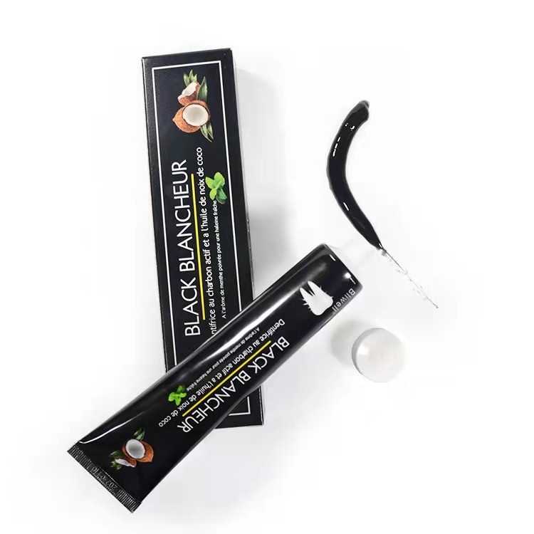 Dents en bambou naturelles de charbon de bois blanchissant la poudre dentifrice en bon état de saveur d'anti gel noir de cavités de pâte dentifrice