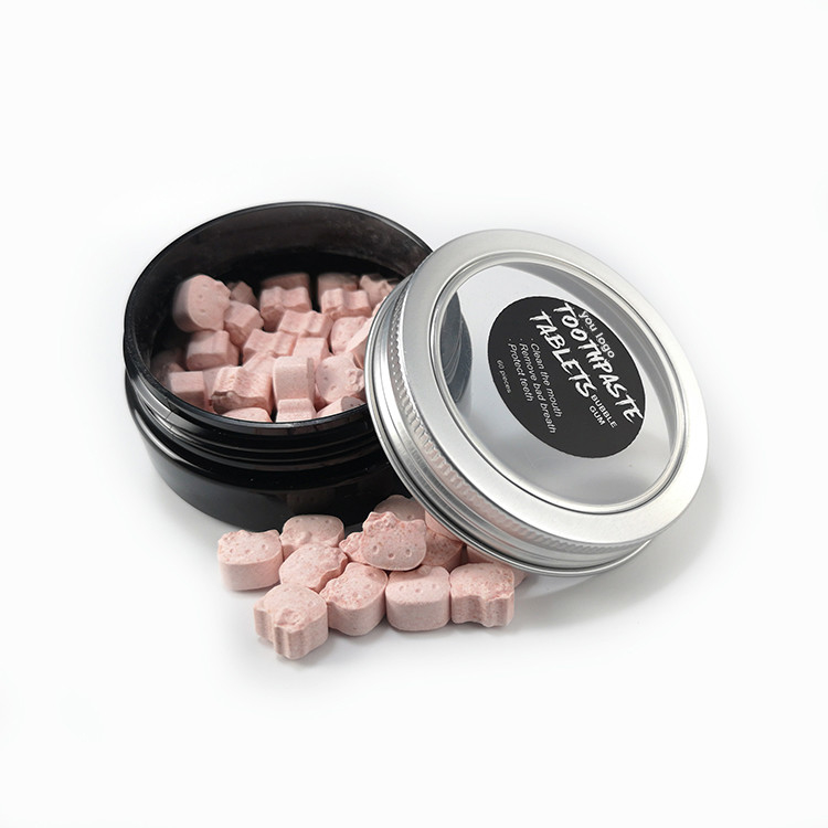 Dents 50g portatives d'OEM blanchissant des Tablettes avec la pâte dentifrice de nettoyage orale de fluorure