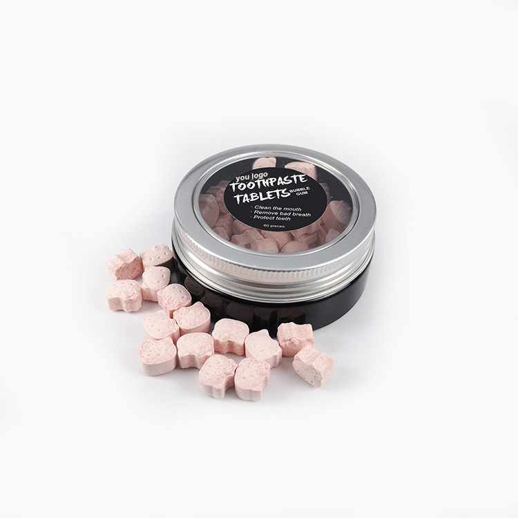 Dents 50g portatives d'OEM blanchissant des Tablettes avec la pâte dentifrice de nettoyage orale de fluorure