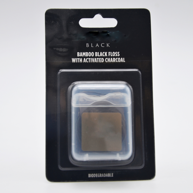 Saveur en bon état matérielle en nylon de 50 mètres de marque de distributeur de fil dentaire en bambou portatif de charbon de bois