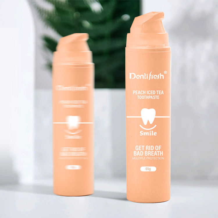 Non irritant Biologique Blanchiment des dents bouteille de pompe naturelle dentifrices Citron Mango saveur de fraise