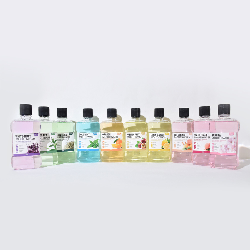 Non-alcoolique Organique Antibactérien Soins de la santé buccale Arôme de fruits 250 ml Rince-bouche Pour la santé des gencives