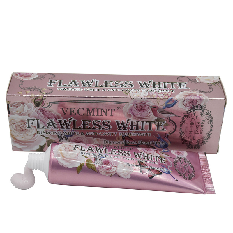 100 g de parfum floral rose de saveur blanchissant les dents nettoyage de base soins buccaux dentifrice rafraîchissant