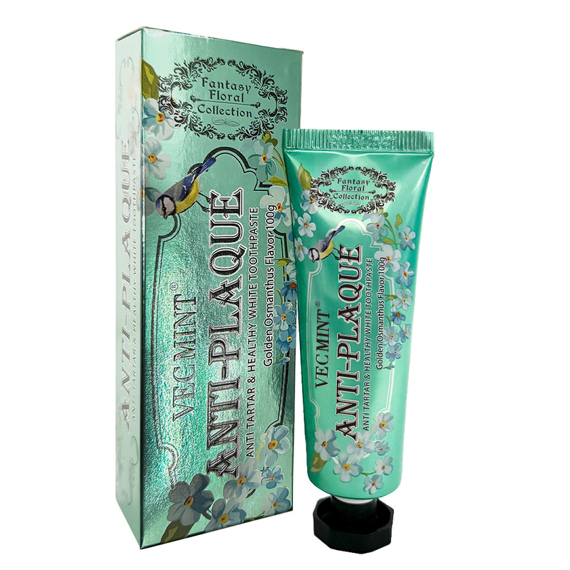 Pâtes à dents blanchissantes à l' arôme de fleurs avec sorbitol Silica 400g Carton en papier blanc