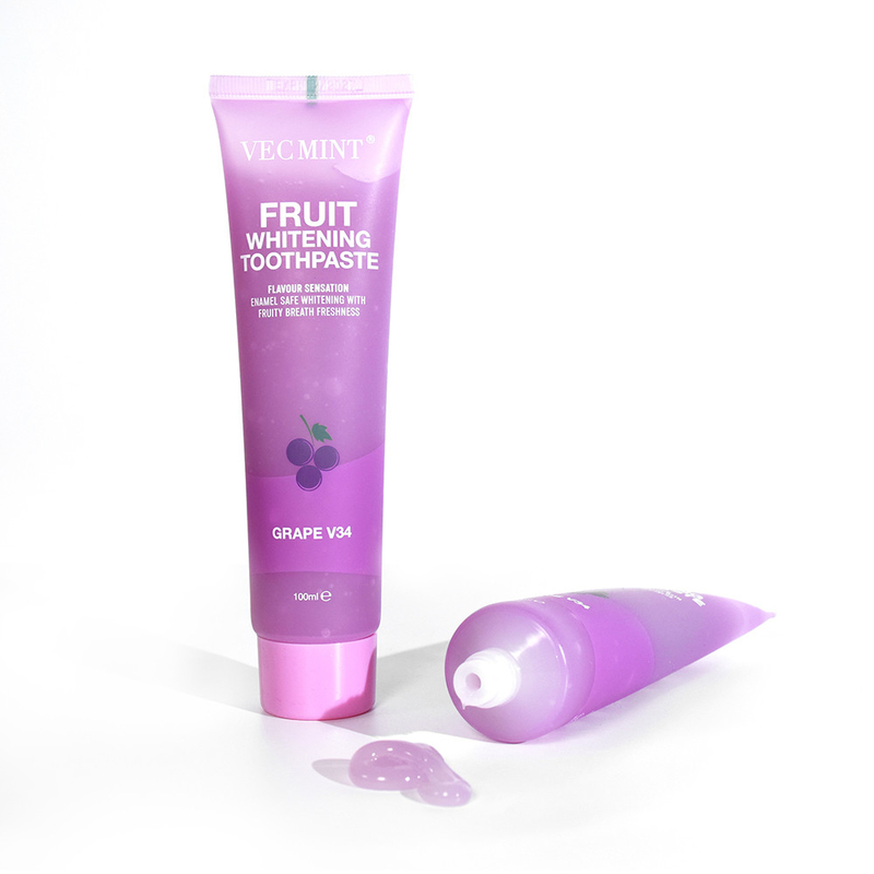 VEC MINT 100 ml saveur de fruits Blanchiment des dents Nettoyage de base Soins buccaux Pâte à dents rafraîchissante