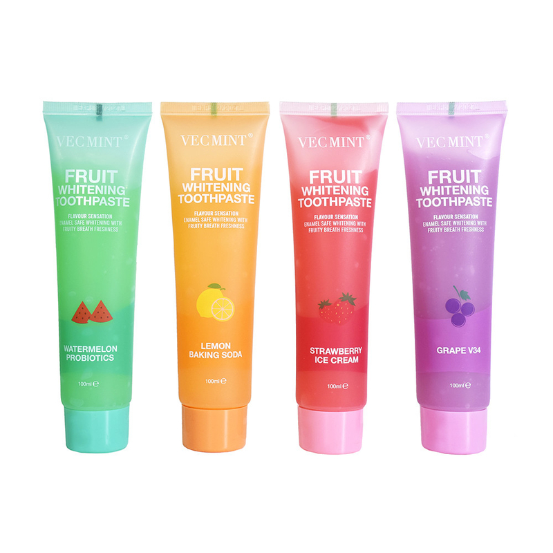 VEC MINT 100 ml saveur de fruits Blanchiment des dents Nettoyage de base Soins buccaux Pâte à dents rafraîchissante