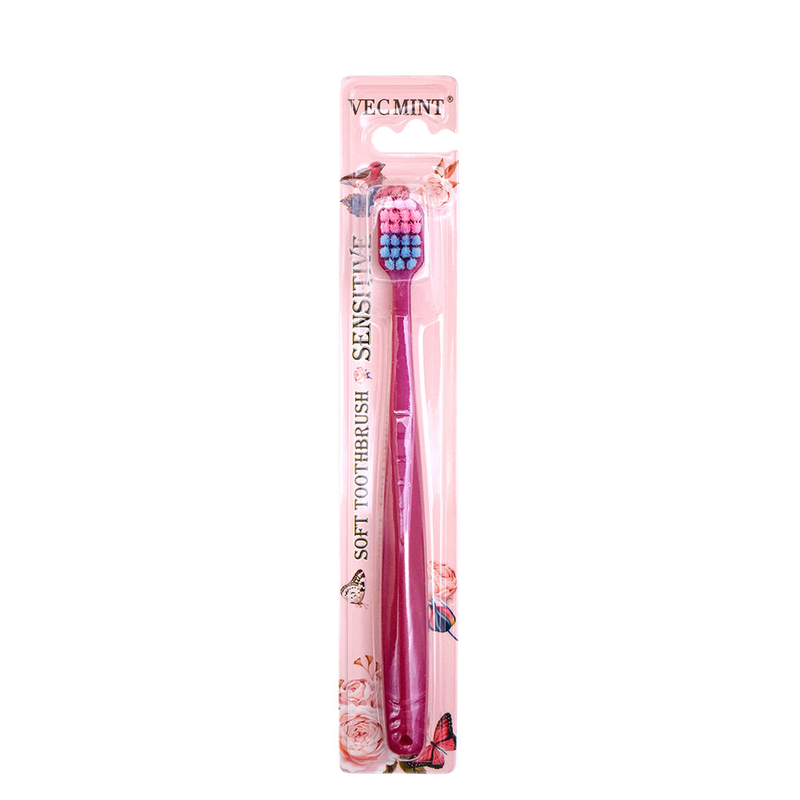 Vente en gros personnalisée pour adultes Voyage à domicile Hôtel en plastique brosse à dents douce à usage domestique en carton à ampoules