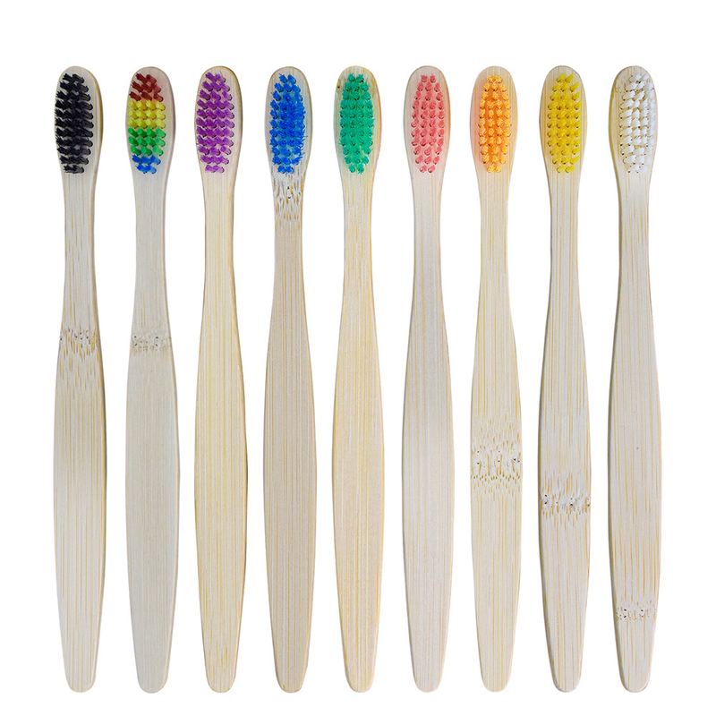 Personnalisé en gros écologique naturel biodégradable couleur douce Hôtel brosse à dents en bambou avec emballage