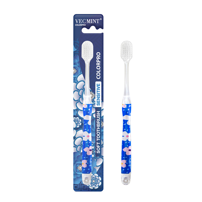 Vente directe d'usine bas prix de haute qualité cristalline transparente colorée brosse à dents pour adultes brosse à dents douce personnalisée