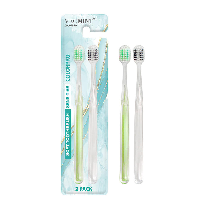 Vente en gros de dents de luxe de cristal de blanchiment de brosse à dents de brosses à haute densité de nettoyage en profondeur de cristal clair brosse à dents