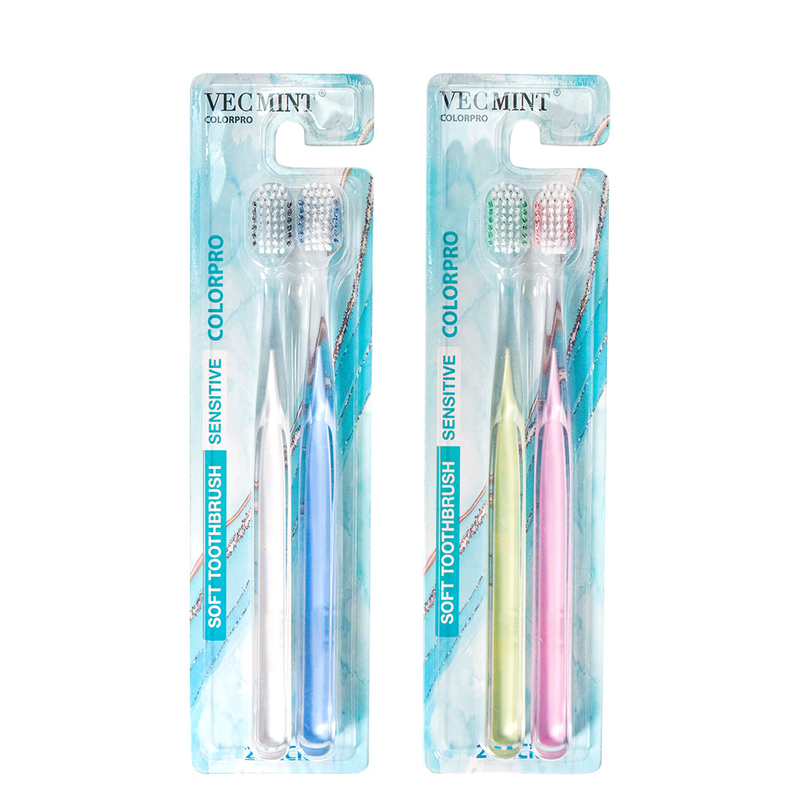 Vente en gros de dents de luxe de cristal de blanchiment de brosse à dents de brosses à haute densité de nettoyage en profondeur de cristal clair brosse à dents