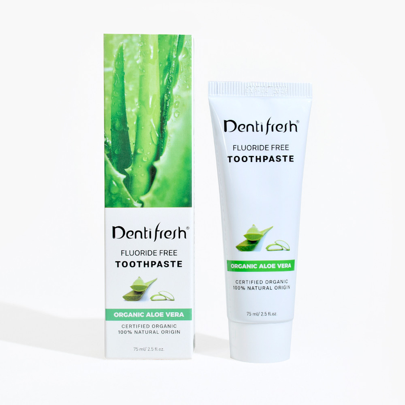 DENTIFRESH Pâtes à dents naturelles certifiées Aloe Vera 75 ml pour enfants adultes sans fluorure