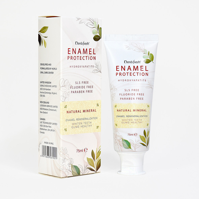 Dentiste frais 75 ml de dentifrice - Hydroxyapatite SLS - Fluorure libre sans minéral naturel pour la reminéralisation de l'émail