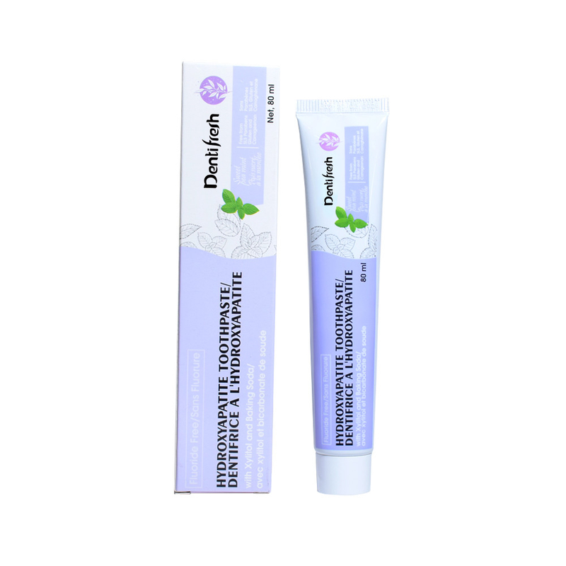 Fluorure de dentifrice - Pâtes à dents gratuites, 80 ml - Formule d'hydroxyapatite avec xylitol et bicarbonate de soude pour la santé buccale