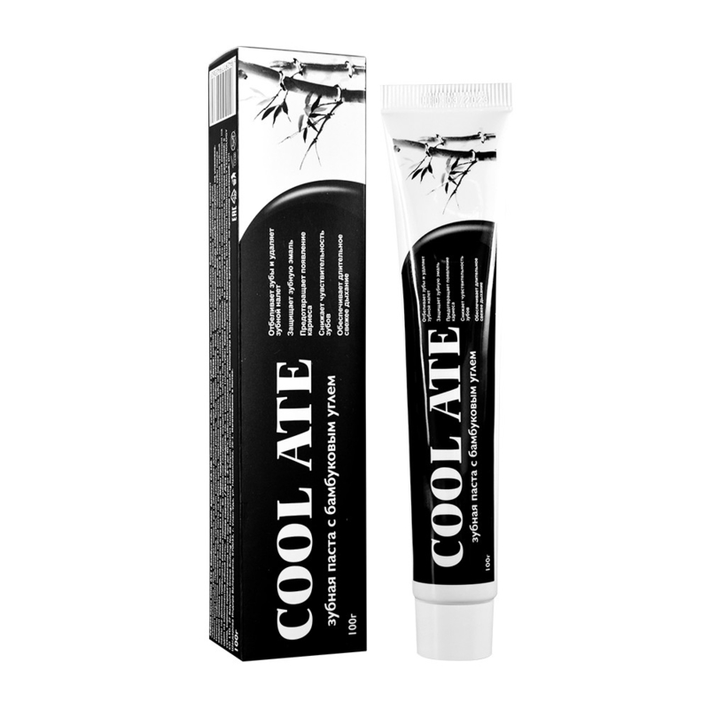 COOL ATE dentifrice - blanchit les dents et rafraîchit l'haleine avec du charbon de bambou 100g formule de nettoyage pour la santé buccale