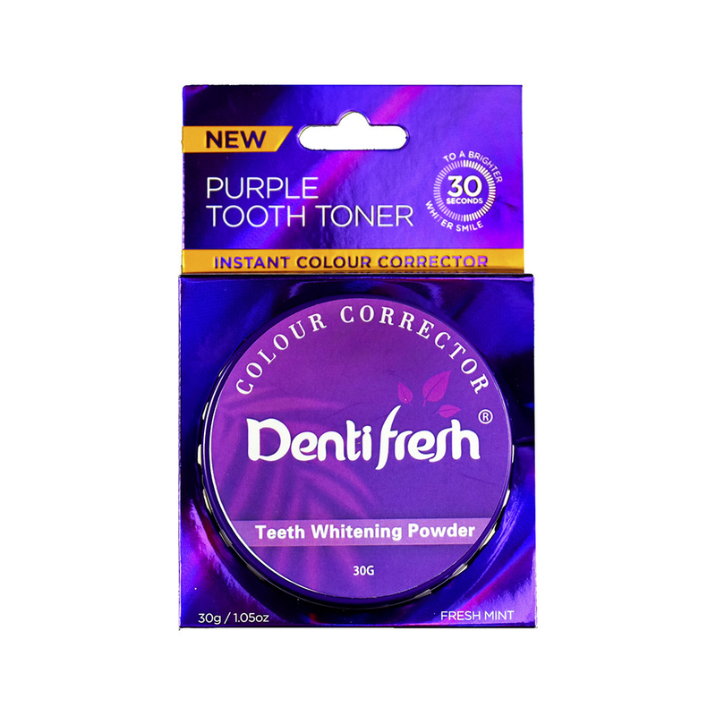 Nouveau dentifriceTonateur dentaire violet frais - Poudre de blanchiment des dents correcteur de couleur instantané, 30g