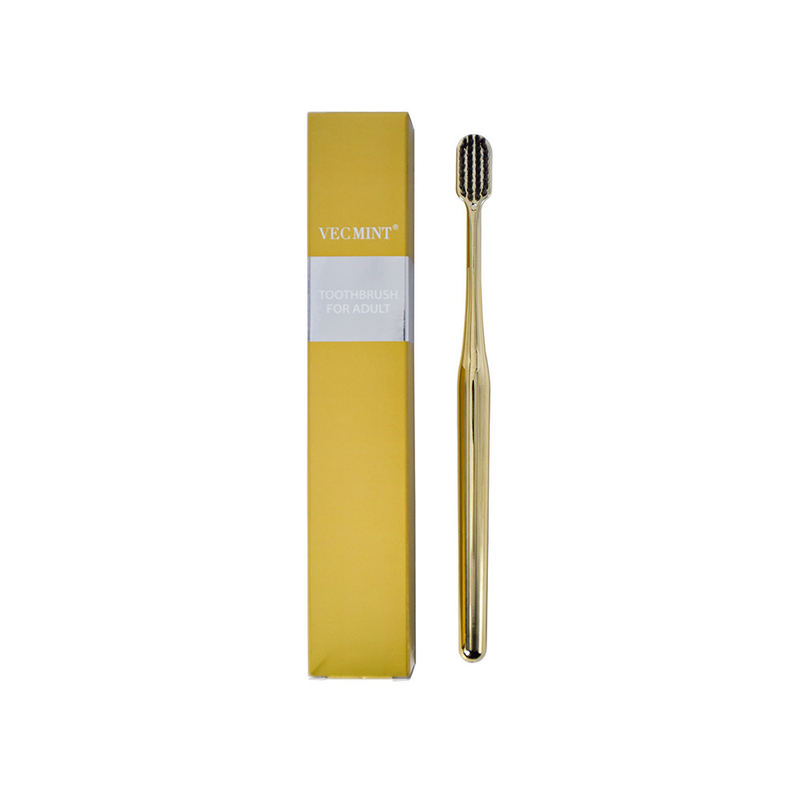 VECMINT Champagne or Brosse à dents adulte haut de gamme: un design exquis pour une hygiène buccale supérieure, parfaite pour un usage quotidien