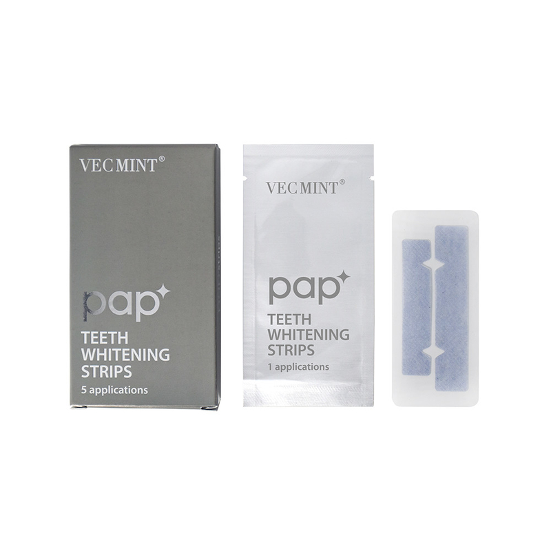 VECMINT pap* bande de blanchiment des dents avancée - Un paquet de 5 applications sourire blanc durable.