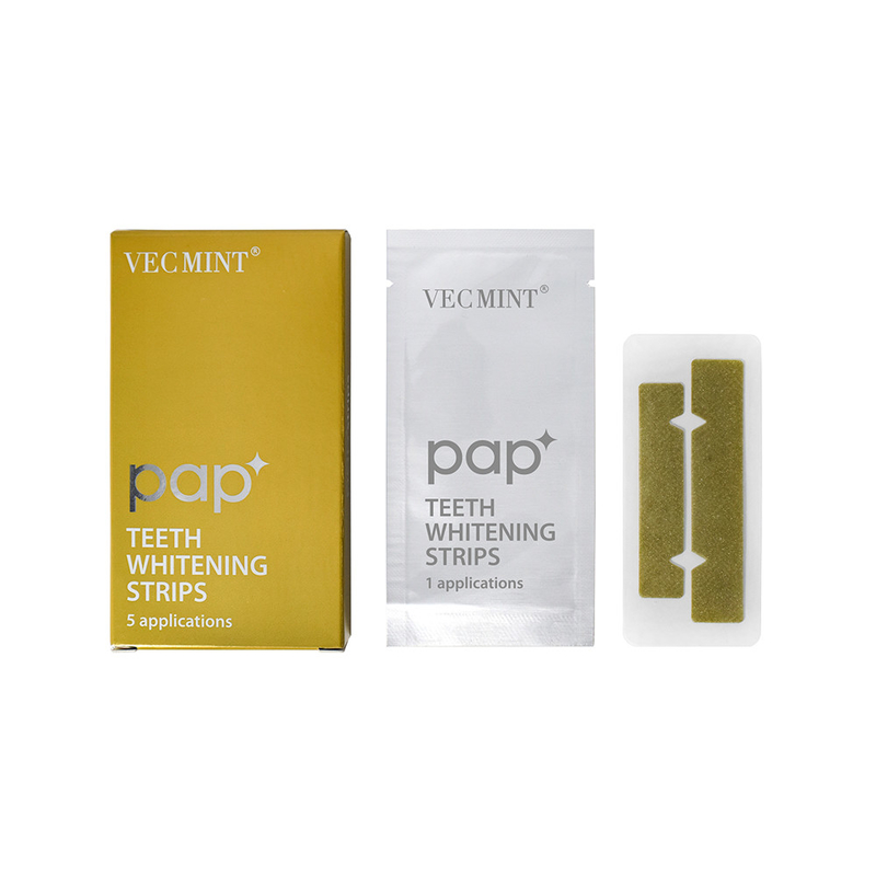 VECMINT pap* bande de blanchiment des dents avancée - Un paquet de 5 applications sourire blanc durable.
