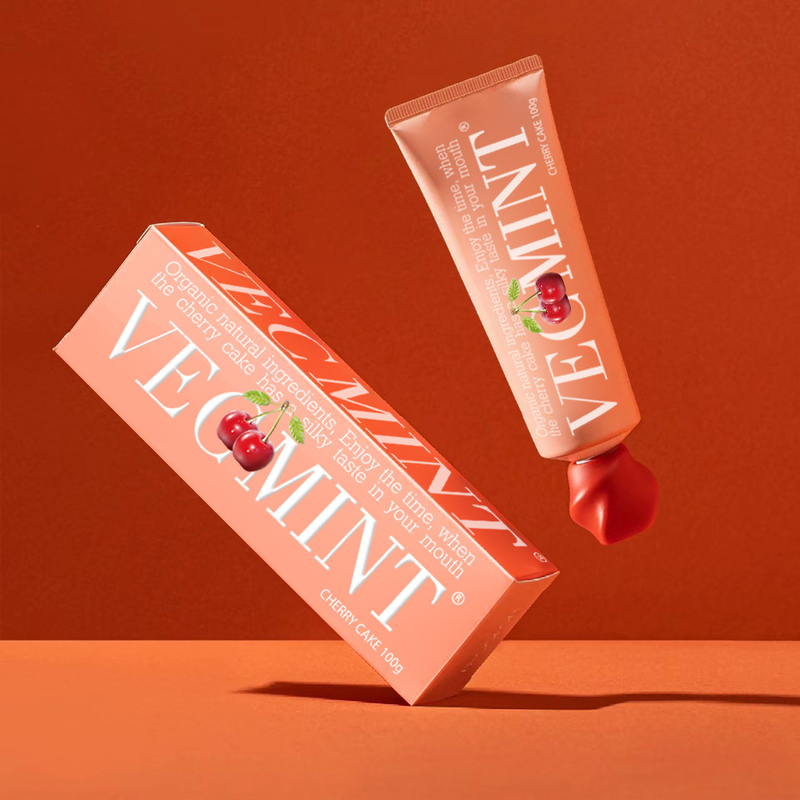 VECMINT gâteau aux cerises pâtes à dents aromatisées - avec des ingrédients naturels biologiques, délicieuse expérience orale laiteuse