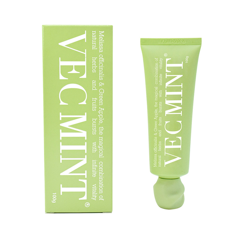 VECMINT 100g de dentifrice: libérez la vitalité orale avec des herbes et des fruits naturels magiques (Melissa officinalis et pomme verte)