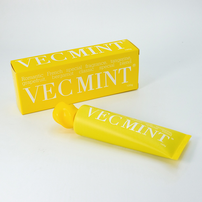 100 g de dentifrice VECMINT à vendre à chaud: parfum de pamplemousse, de bergamote et de tangerine inspiré de la France.