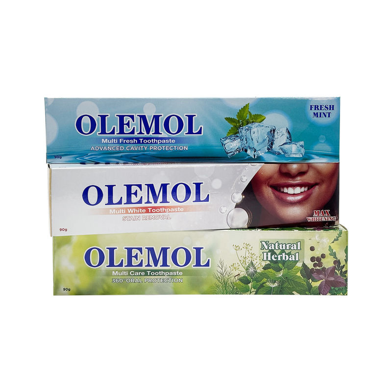 OLEMOL Dentifrice Multi Blanc 90g - Formule Blanchiment Maximal & Anti-Taches pour un Éclaircissement Efficace des Dents & Soin Bucco-Dentaire Quotidien