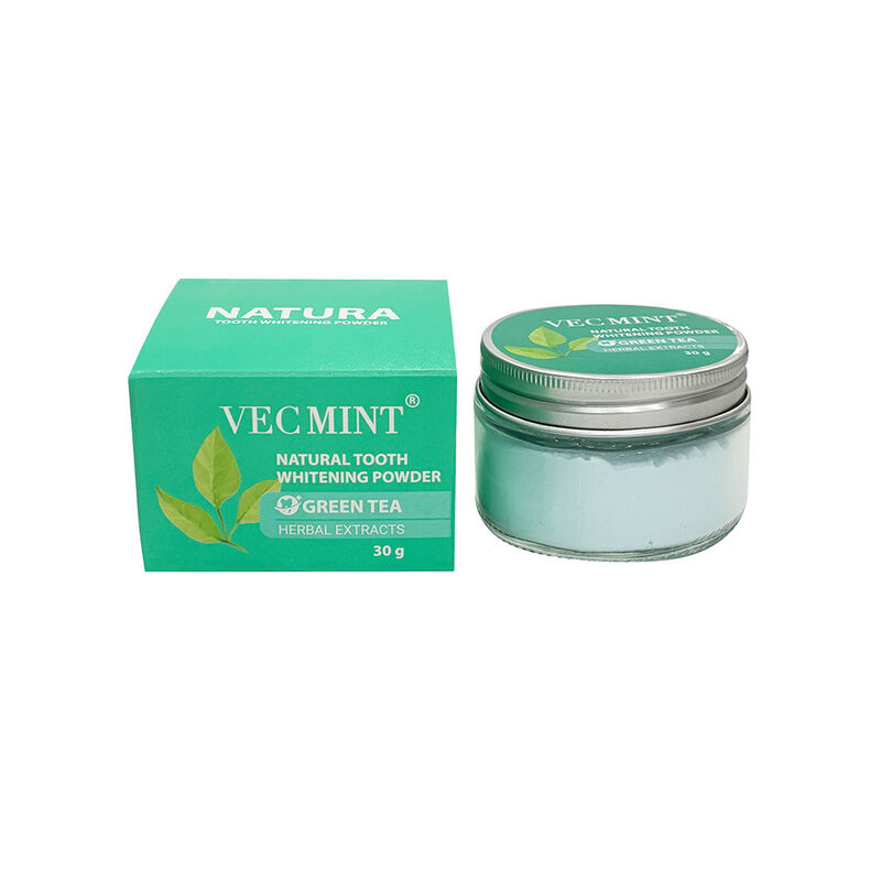 NATURA VECMINT poudre naturelle de blanchiment des dents - extraits de thé vert à base de plantes poudre de blanchiment des soins buccaux (30g)