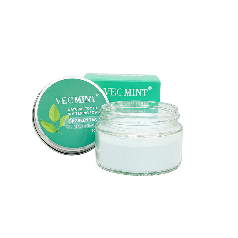 NATURA VECMINT poudre naturelle de blanchiment des dents - extraits de thé vert à base de plantes poudre de blanchiment des soins buccaux (30g)