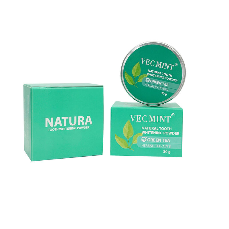 NATURA VECMINT poudre naturelle de blanchiment des dents - extraits de thé vert à base de plantes poudre de blanchiment des soins buccaux (30g)