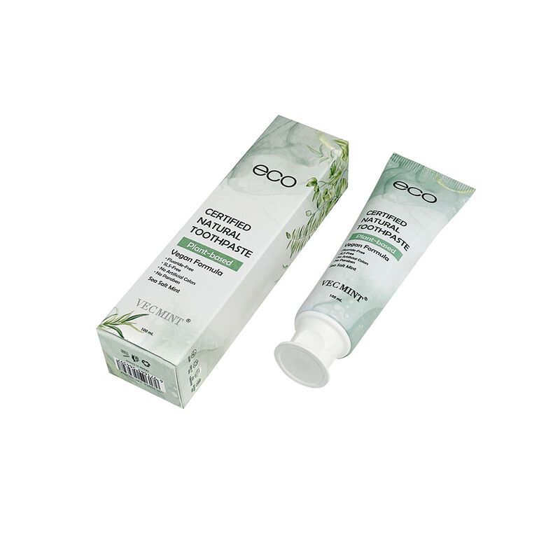 Pâtes à dents naturelles certifiées écologiques - végétaliennes à base de plantes, sans fluorure et sans SLS, à base de menthe douce (100 ml)