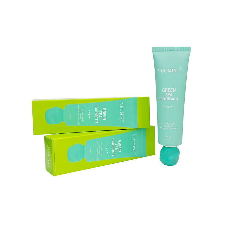 Crème dentifrice à base de thé vert frais toute la journée VECMINT - Ingrédients 100% naturels, soins buccodentaires entièrement naturels, propres et de fraîcheur prolongée (100 g)