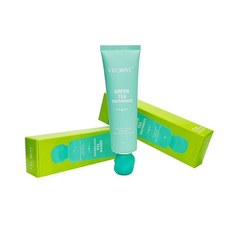 Crème dentifrice à base de thé vert frais toute la journée VECMINT - Ingrédients 100% naturels, soins buccodentaires entièrement naturels, propres et de fraîcheur prolongée (100 g)