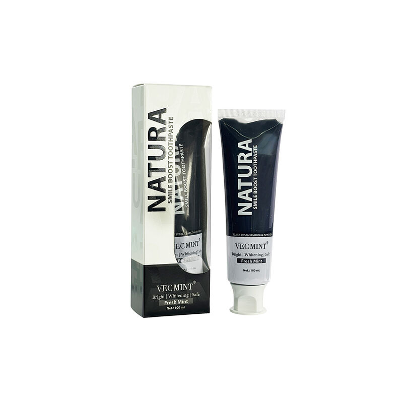 Crème dentifrice au charbon actif sans cruauté combinant poudre de perle noire et charbon actif pour des soins buccaux supérieurs