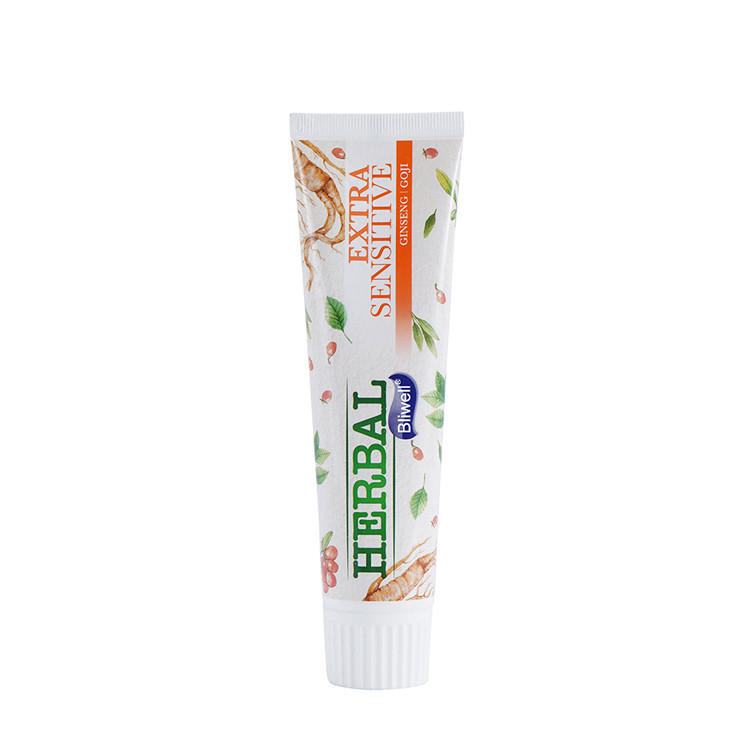 La pâte dentifrice de blanchiment de fines herbes précieuse un grand choix d'extraits de fines herbes blanchissent des dents pour protéger les gommes sensibles