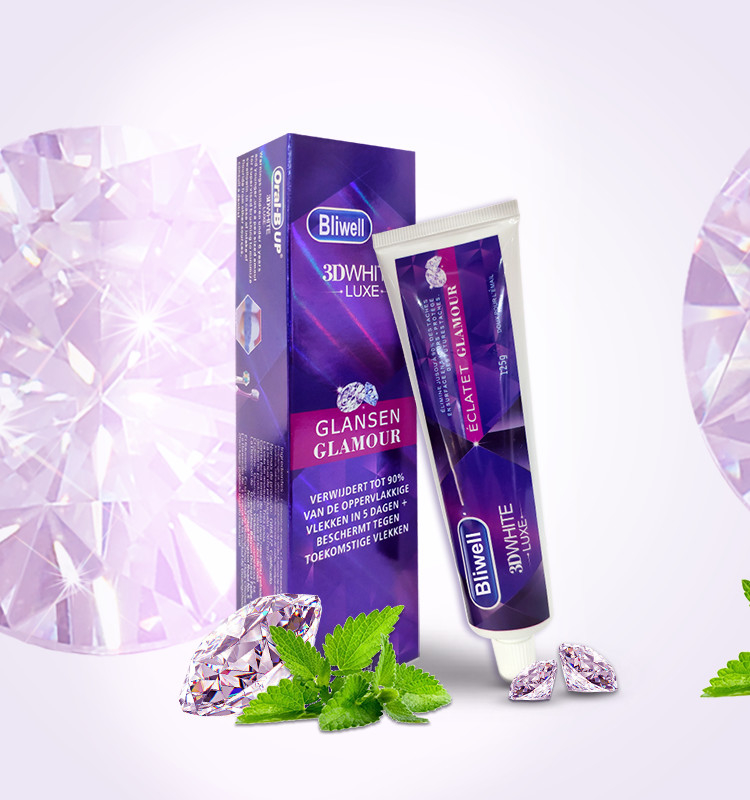 Émaillez la menthe blanche rayonnante organique sûre de la pâte dentifrice 3D a assaisonné la pâte dentifrice pour des adultes