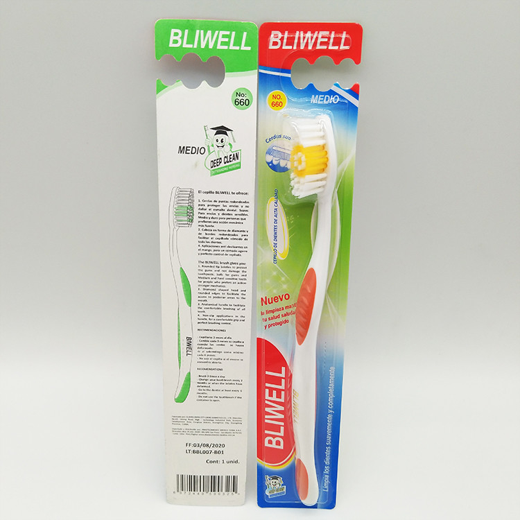 Brosse à dents réutilisable molle propre orale en plastique d'OEM de poignée écologique en gros de couleur