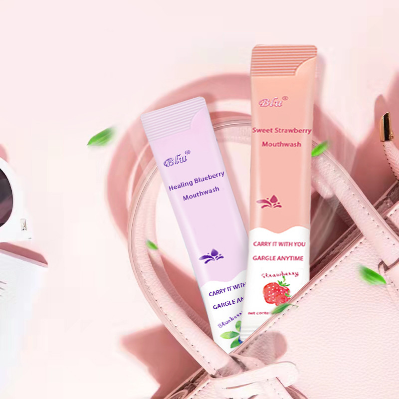 Liquide sans alcool de collutoire de saveur en bon état avec la marque de distributeur du sac 10ml de sachet